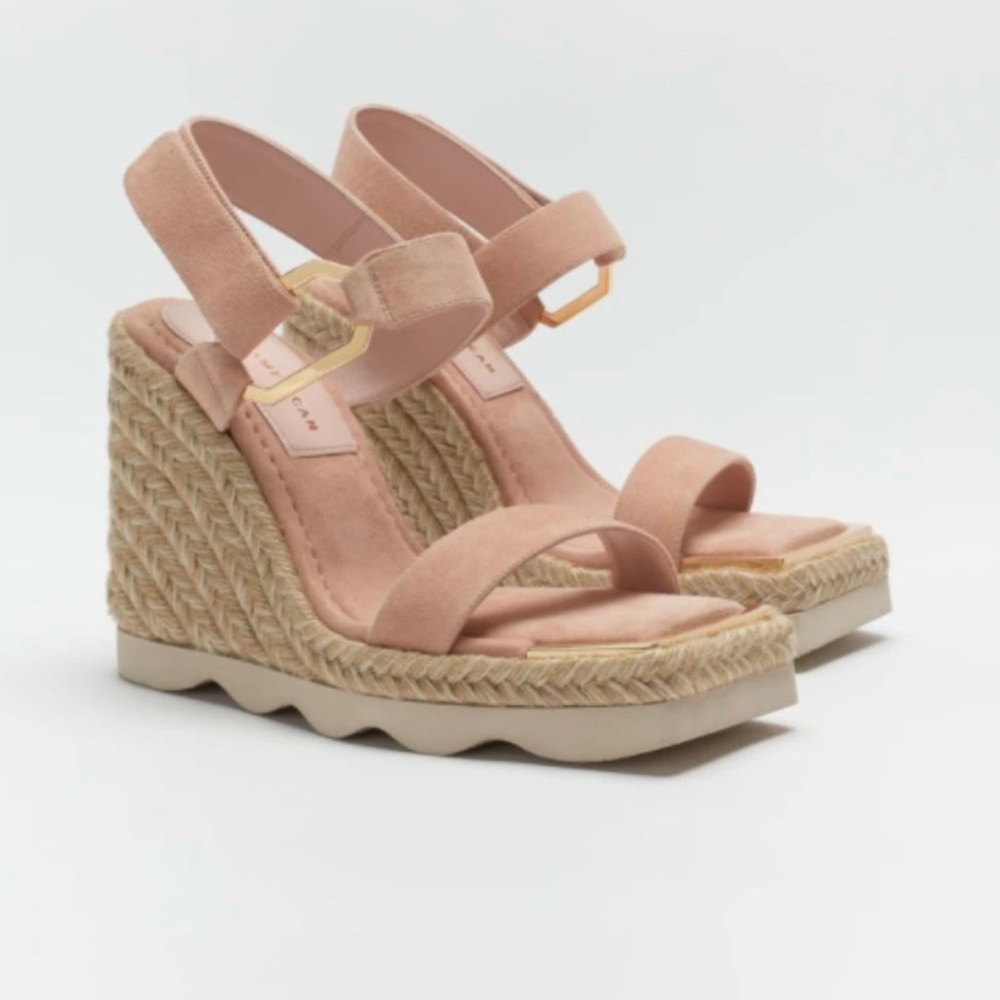 NEW Good American Pink Espadrille Wedge